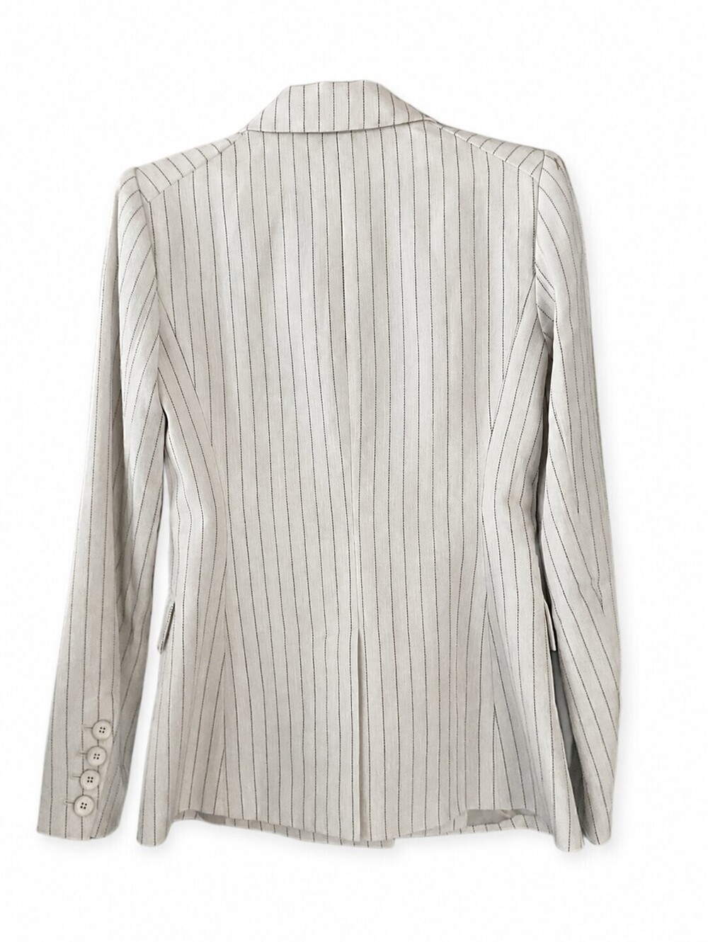 PAIGE Size 2 Hourglass Cinched Waist Pinstripe Double Breasted Power Blazer $399 - Picture 5 of 13